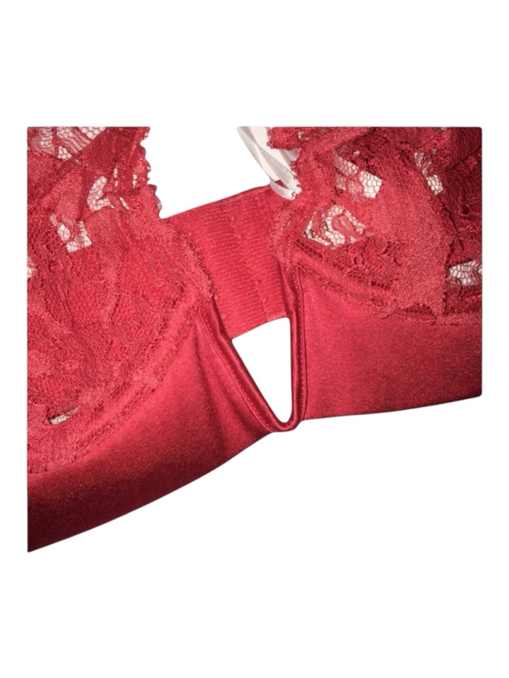 new Mimi Holliday ❤︎︎ Poison Ivy Deep V Plunge ❤︎︎ Heart Lace Bra ❤︎︎ Scarlet - Picture 11 of 16